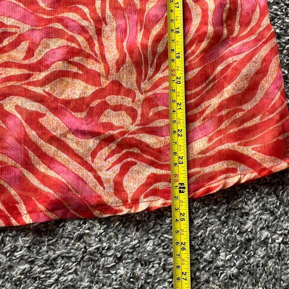 Vintage New Direction Orange Zebra Print Wmn SM Beaded Top Festival Boho Safari - Picture 6 of 8